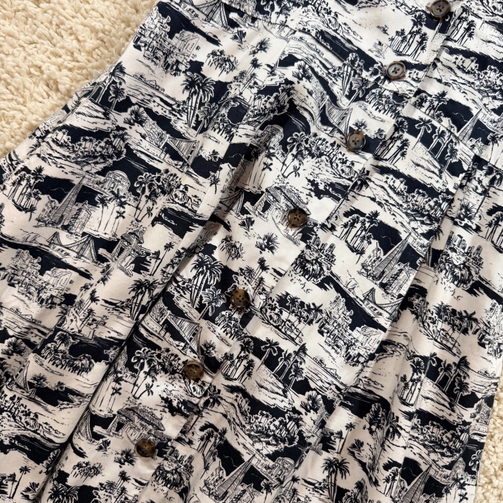 Marine Layer Summer Toile San Francisco Button Front Mini Dress L Coastal - Picture 4 of 7